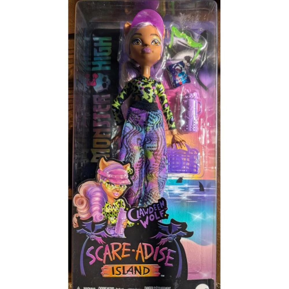 Mattel Monster High Scare-adise Island Clawdeen Wolf Fashion Doll Toy New W Box